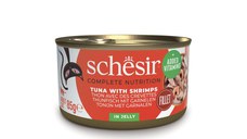 SCHESIR Complete Nutrition, Ton și Creveți, conservă hrană umedă pisici, (în aspic), 85g