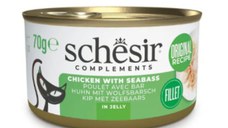 SCHESIR In Jelly, Pui și Biban, conservă hrană umedă pisici, (în aspic), 70g