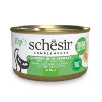 SCHESIR In Jelly, Pui și Biban, conservă hrană umedă pisici, (în aspic), 70g - 2
