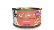 SCHESIR, Somon, conservă hrană umedă pisici, (în supă), 85g