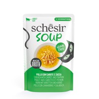 SCHESIR Soup, Pui și dovleac, plic hrană umedă fără cereale pisici, (în supă), 40g - 1