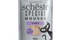 SCHESIR Special Light, Pui, plic hrană umedă fără cereale pisici, obezitate, (mousse), 70g