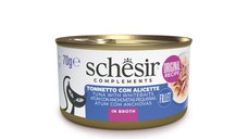 SCHESIR, Ton și Anșoa, conservă hrană umedă pisici, (în supă), 85g
