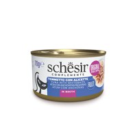 SCHESIR, Ton și Anșoa, conservă hrană umedă pisici, (în supă), 85g - 2
