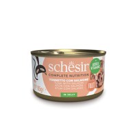 SCHESIR, Ton și Somon, conservă hrană umedă pisici, (în aspic), 85g - 2