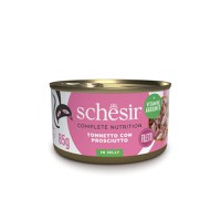 SCHESIR, Ton și Șuncă, conservă hrană umedă pisici, (în aspic), 85g - 1
