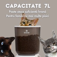 SHAW Smart, hrănitor automat câini, 2 boluri rotunde, programabil, aplicație mobilă, PVC SHAW Smart, hrănitor automat câini și pisici, 2 boluri rotunde, programabil, aplicație mobilă, PVC, alb, XS-S(7l) - 9