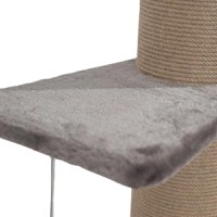 SHAW, stâlp de zgâriat cilindric pisici, 1 etaj, MDF și sisal, elemente de zgâriat, elemente atârnate, gri, 50x50x106cm - 3