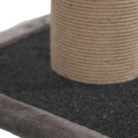 SHAW, stâlp de zgâriat cilindric pisici, 1 etaj, MDF și sisal, elemente de zgâriat, elemente atârnate, gri, 50x50x106cm - 5