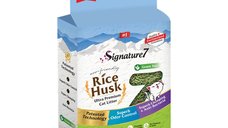 SIGNATURE7 Green Tea Rice Husk - Așternut igienic pentru pisici, granule biodegradabile, 7l