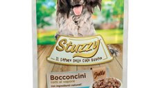 STUZZY Chunks cu Pește pentru Câini, Hrană Umedă în Aspic, 100g, Mărimi XS-XL