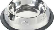 TRIXIE, castron pisici, rotund, antiderapant, inox, argintiu, 0.2l, ⌀15cm