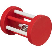 TRIXIE Christmas Rola cu Clopotel, jucărie stimulare pândă pisici, cu sunet, lemn, alb și roșu, 7x5cm, 1buc - 1