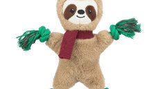 TRIXIE Jucarie de Craciun pentru caini, lenes din sfoara cu sunet, bumbac, maro si verde, XS-XL, 30 cm