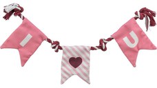 TRIXIE Valentine's, jucărie sfoară câini, activități fizice, textil TRIXIE Valentine's, jucărie sfoară câini M-XL, activități fizice, textil, roz și alb, 50cm