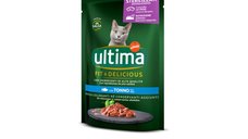 ULTIMA Fit & Delicious Sterilised, plic hrană umedă pentru pisici sterilizate, 85g