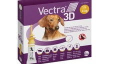Vectra 3D, spot-on, solutie antiparazitara, caini Vectra 3D, spot-on, soluție antiparazitară, câini 1.5-4 kg, 3 pipete