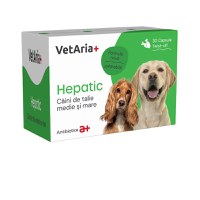VETARIA+ Hepatic caini de talie medie si mare, supliment sistem hepatic câini, Pui, capsule VETARIA+ Hepatic caini de talie medie si mare, M-XL, supliment sistem hepatic câini, Pui, cutie, 30 capsule - 2