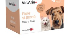 VETARIA+ Piele si Blana, supliment piele & blană câini, Pui, capsule VETARIA+ Piele si Blana, XS-XL, supliment piele & blană câini și pisici, Pui, cutie, 30 capsule