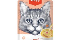 WANPY Meat Broth, Somon și Ton, plic hrană umedă pisici, (topping), 50g