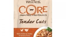 Wellness Core Cat Tender Cuts cu Pui si Curcan in Sos, 85g