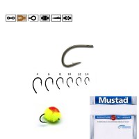 Carlig BR.forjat EGG CADDIS pentru musca Mustad (Marime: 14) - 1