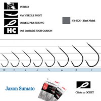 Carlige cu Ochet Jaxon Sumato Chinta, Black Nickel, 10buc/plic (Marime Carlige: Nr. 5) - 2