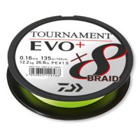 Fir textil Daiwa Tournament X8 BRAID EVO+, chartreuse, 135m (Diametru fir: 0.18 mm) - 1
