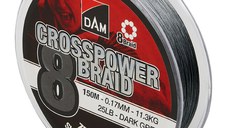Fir Textil Dam Crosspower 8X Dark Grey, 150m (Diametru fir: 0.20 mm)