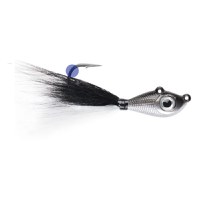 Jig Mustad Big Eye Bucktail Black Silver/BW, Culoare Silver Crystal Flash, 10g - 1