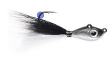 Jig Mustad Big Eye Bucktail Black Silver/BW, Culoare Silver Crystal Flash, 10g
