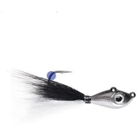 Jig Mustad Big Eye Bucktail Black Silver/BW, Culoare Silver Crystal Flash, 14g - 1