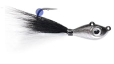 Jig Mustad Big Eye Bucktail Black Silver/BW, Culoare Silver Crystal Flash, 3.5g