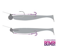 Montura Delphin BOMB! Twisto RIGS Fluorocarbon, 3buc/plic (Marime Ancora: Nr 8 - 8cm) - 3