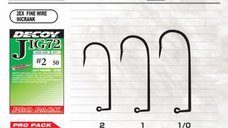 Set carlige jig Decoy Pro Pack Jig72 Upper Fine Wire, marimea 1/0