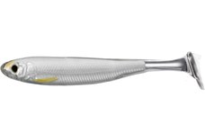 Shad Livetarget Slowroll Shiner Paddle Tail, culoare Silver-Pearl, 10cm, 4buc