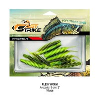 Worm Fast Strike Flexy Worm 5cm, 10buc/plic, Avocado - 2