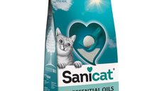 Asternut pentru pisici, Sanicat Essential Oils White, neparfumat, 10 kg