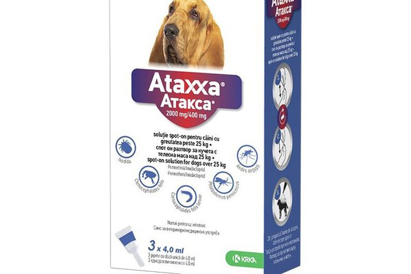 Ataxxa Dog - pipete antiparazitare pentru caini de talie mare peste 25 KG (3 pipete)