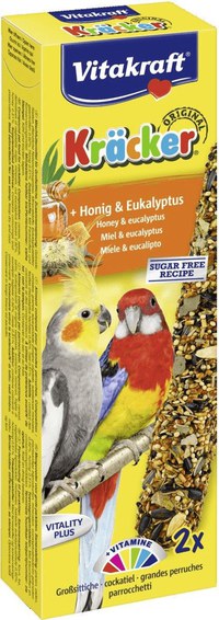 Batoane pentru Nimfa, Vitakraft Kracker cu Miere si Eucalipt, 180 g - 1