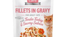 Brit Care Cat Fillets in Gravy With Tender Turkey and Savory Salmon, 85 g