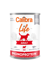 Calibra Dog Life Adult Beef with Carrots 400 g, conserva - 1