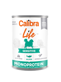 Calibra Dog Life Sensitive Salmon with Rice 400 g, conserva - 1