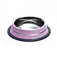 Castron antiderapant din inox, Enjoy, roz, 0.25 L - 1