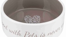 Castron ceramic Pet's Home 0.8 l/ 16 cm crem/taupe 25054