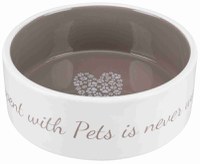 Castron ceramic Pet's Home 0.8 l/ 16 cm crem/taupe 25054 - 1