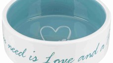 Castron ceramic Pet's Home 1.4 l/ 20 cm crem/verde 25052