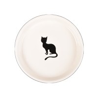 Castron din Ceramica pentru Pisici, Flamingo Nala Alb-Negru, 15 cm/ 180 ml - 1