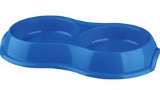 Castron Dublu din Plastic Antiderapant pentru Pisici - 0.2 L/11 cm