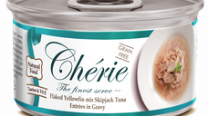 Cherie Adult Cat Grain Free Fulgi de Ton in Sos de Legume, 80 g